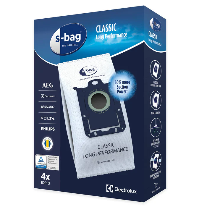 PHILIPS S-Bag Vacuum Bags 4 Pack | E201SBAG - Image 4