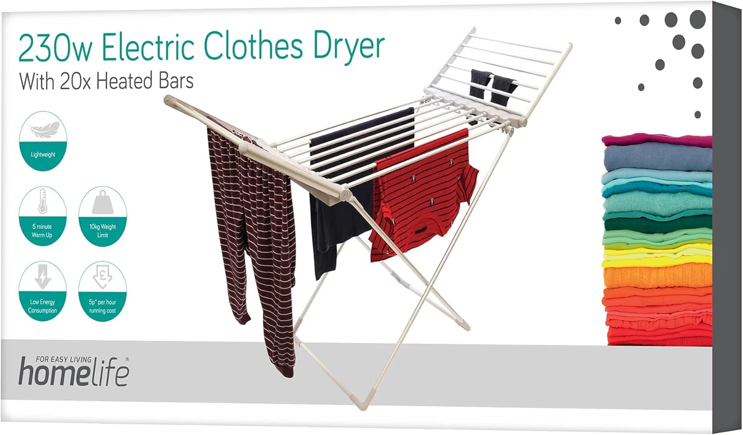 HomeLife 230w Electric Heated Clothes Dryer | E9701 - Image 5