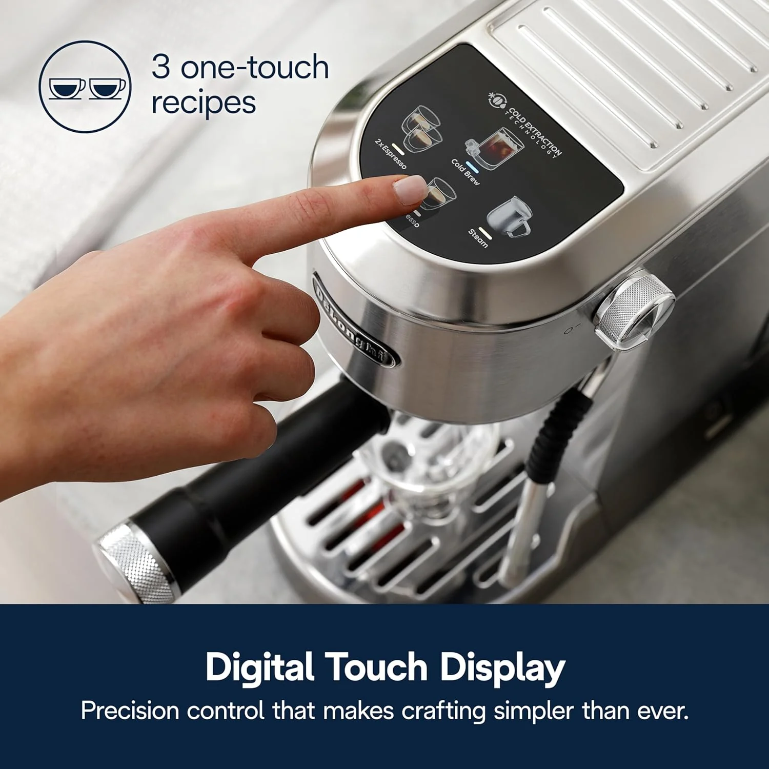 DeLonghi Dedica Duo Espresso Coffee Machine – Silver | EC890.M - Image 5