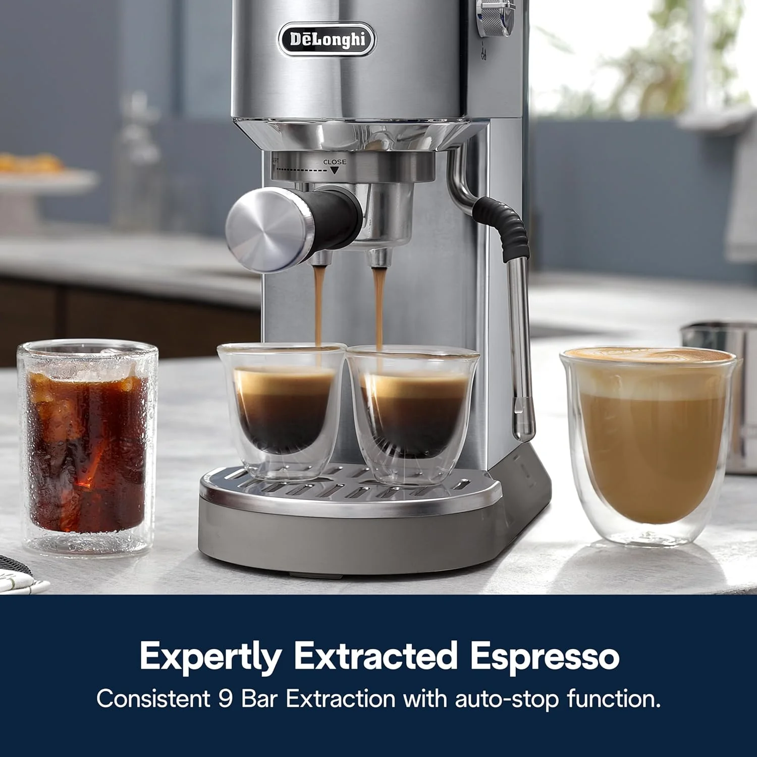 DeLonghi Dedica Duo Espresso Coffee Machine – Silver | EC890.M - Image 7