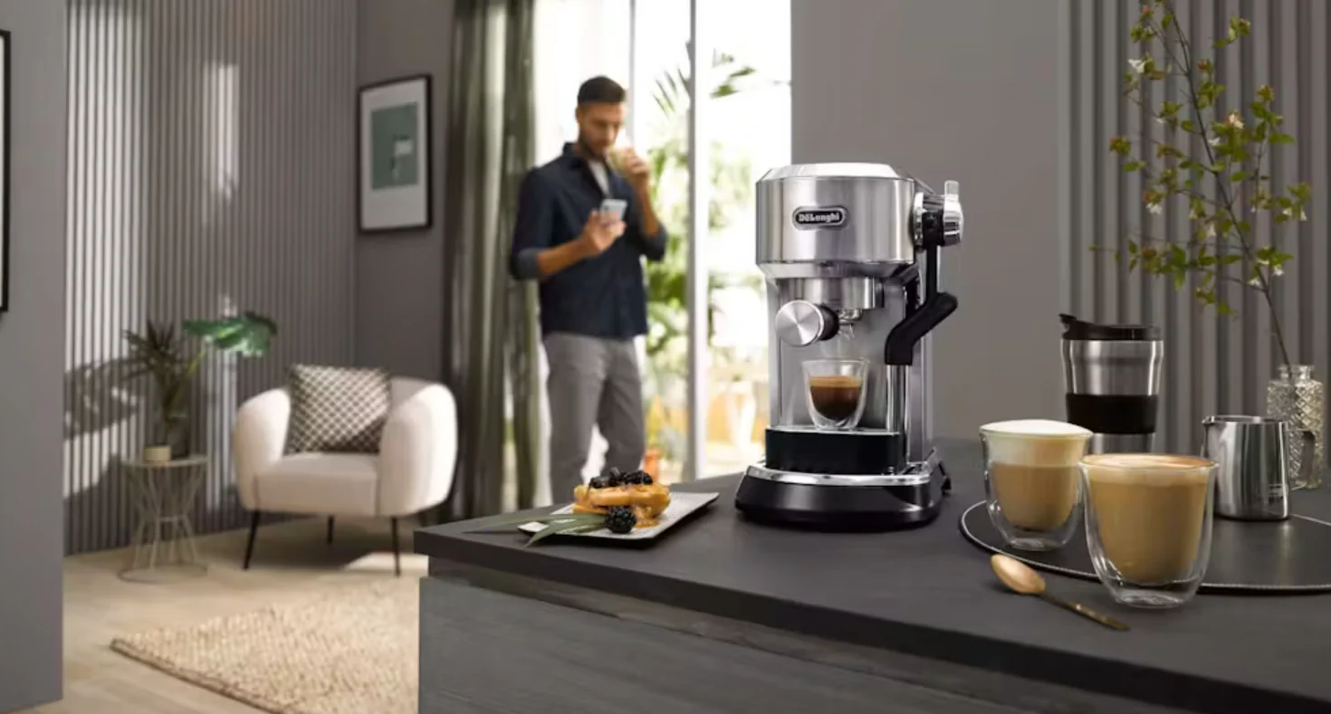 DELONGHI Dedica Maestro Plus Coffee Machine - Silver | EC950.M - Image 7