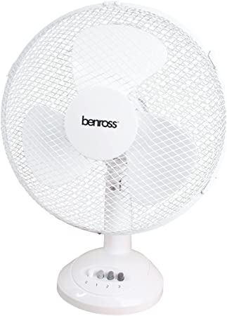 BENROSS Oscillating 12" Desk Fan - White | EXSFAN12D - Image 3