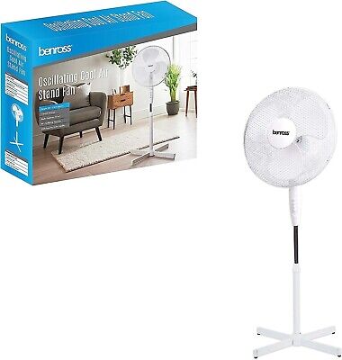 Benross 16" Oscillating Pedestal Fan - White | 43930 - Image 4