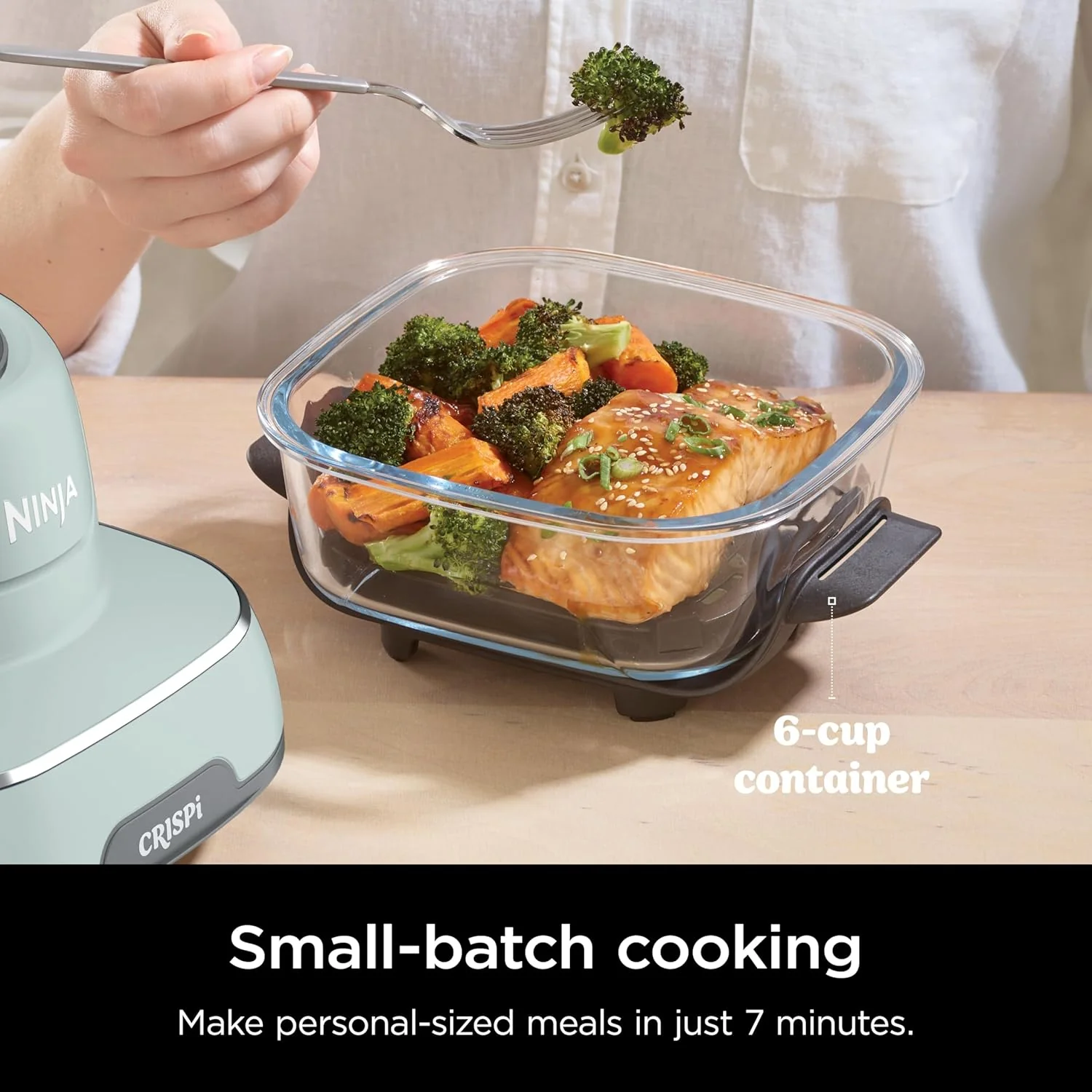 Ninja CRISPi 4-in-1 Portable Glass Air Fryer - Sage | FN101UKSG - Image 7