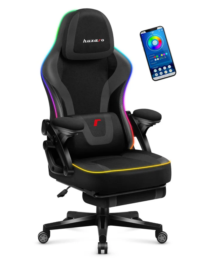 *OPEN BOX* Huzaro Force 4.6 Black Mesh RGB Smart Gaming Chair | FORCE 4.6 BL