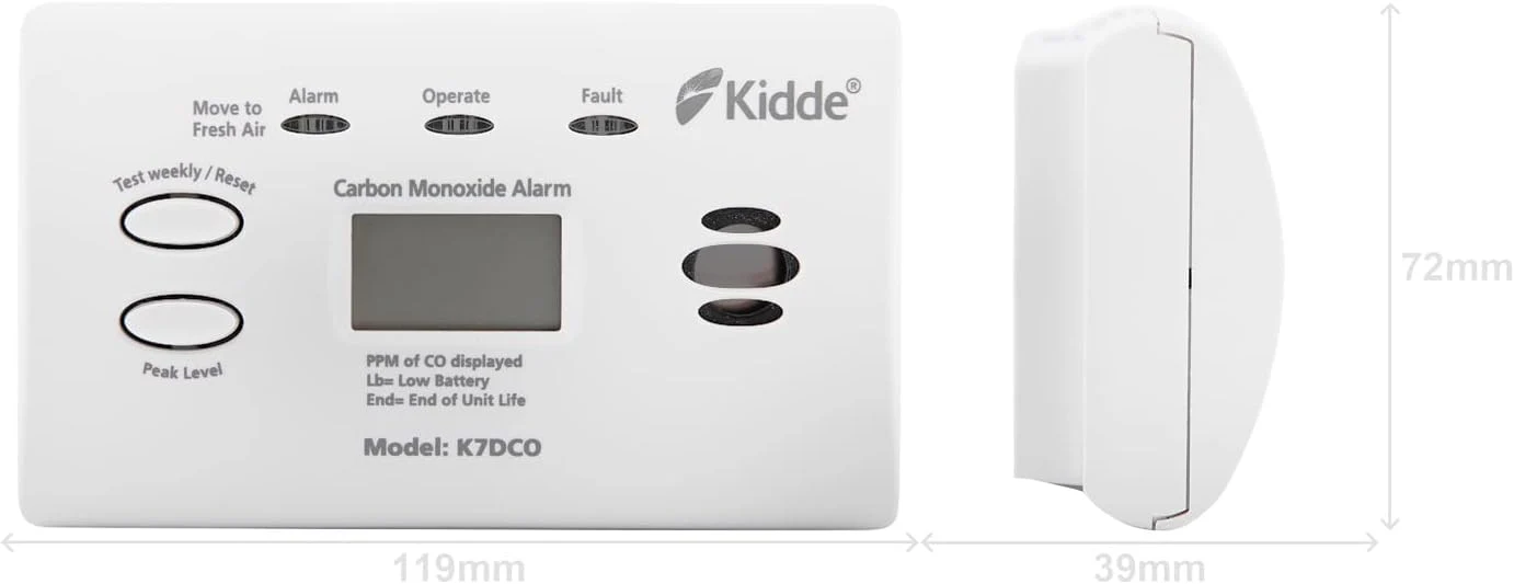 Kidde 7DCO Ten Year Life Carbon Monoxide Alarm with Digital Display | FSK7DCO - Image 9