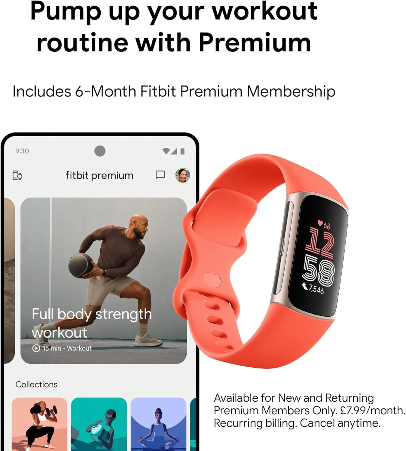 Fitbit Charge 6 By Google - Coral/Gold || GA05184-GB - Image 8