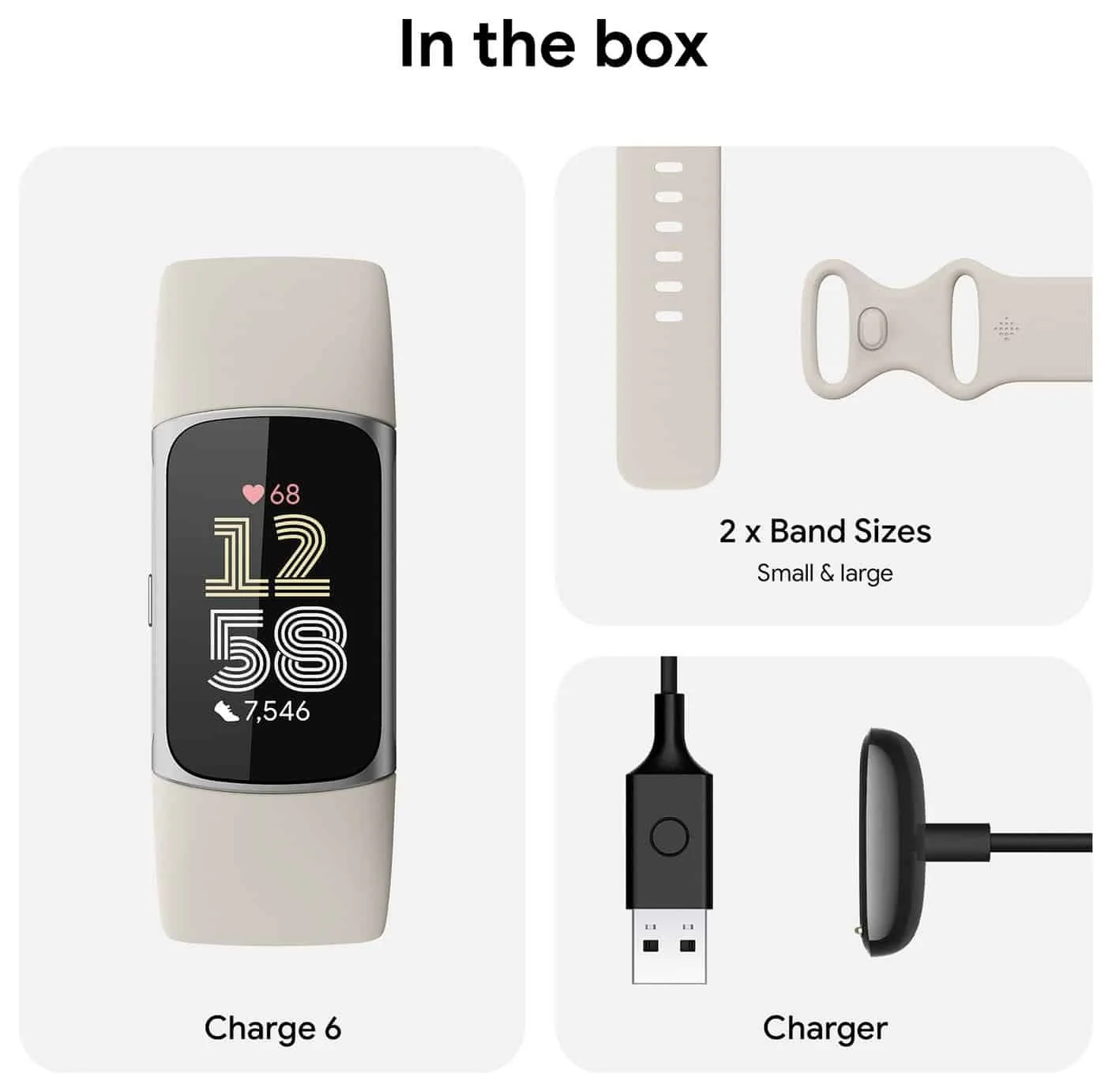 Fitbit Charge 6 By Google - Silver/Porcelain | GA05185-GB - Image 4