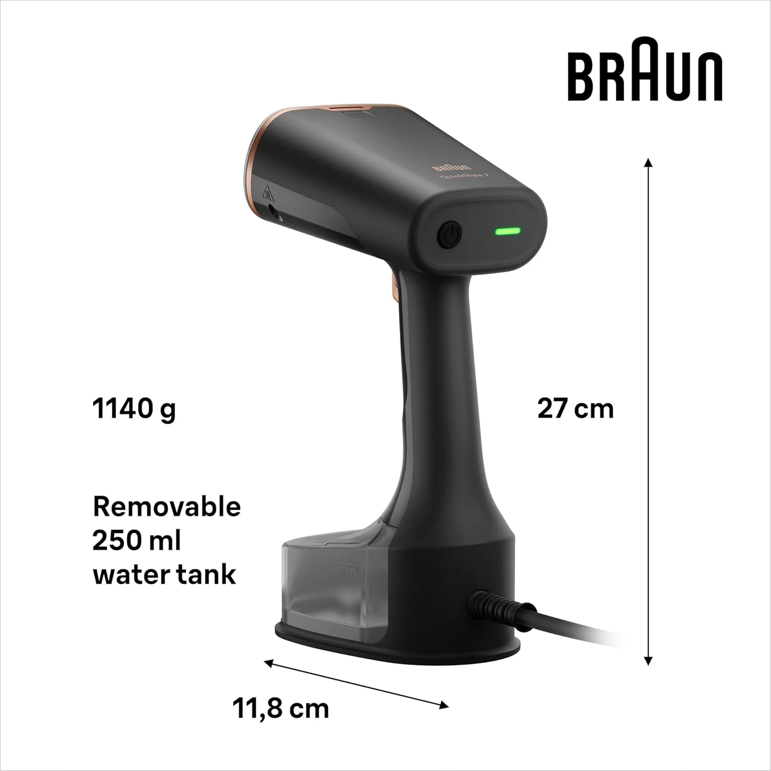 Braun QuickStyle 7 Garment Steamer - Black & Copper | GS7077BK - Image 5