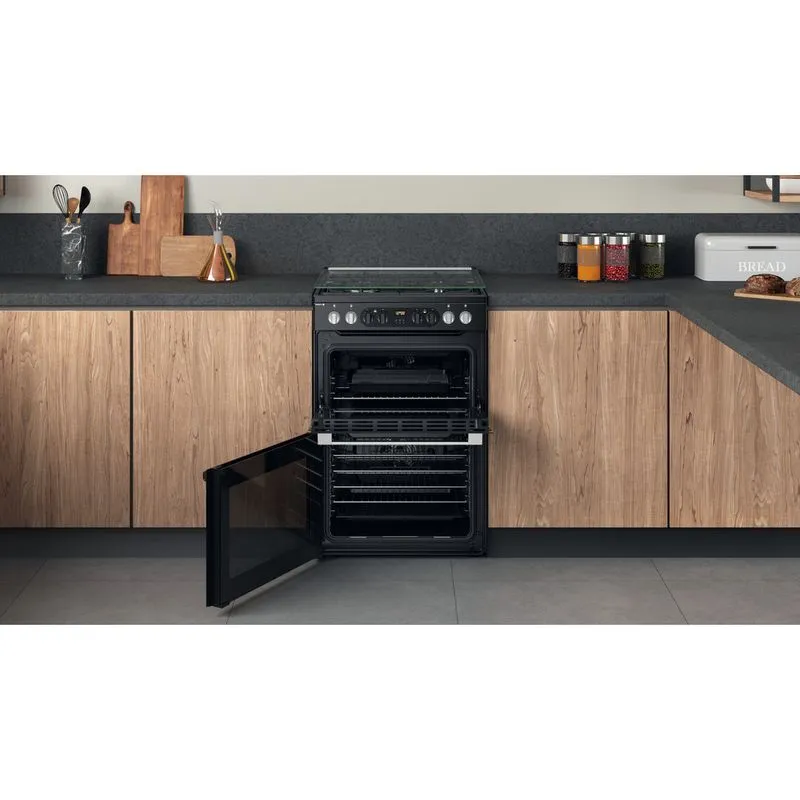 *OPEN BOX* Hotpoint 60cm Dual Fuel Cooker - Black || HDM67G8CCB/UK - Image 5