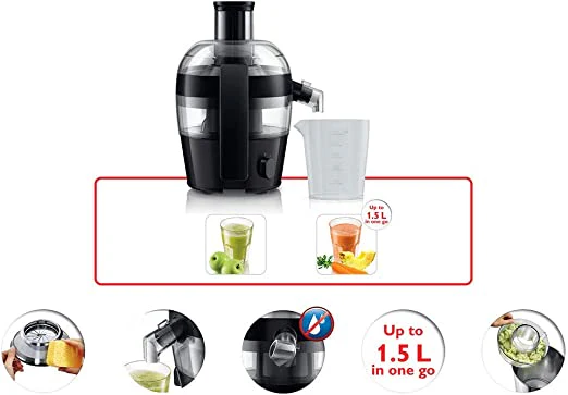 Philips Viva Collection Compact Juicer, 1.5 Litre, 500 Watt - Black ds || HR1832/01 - Image 4
