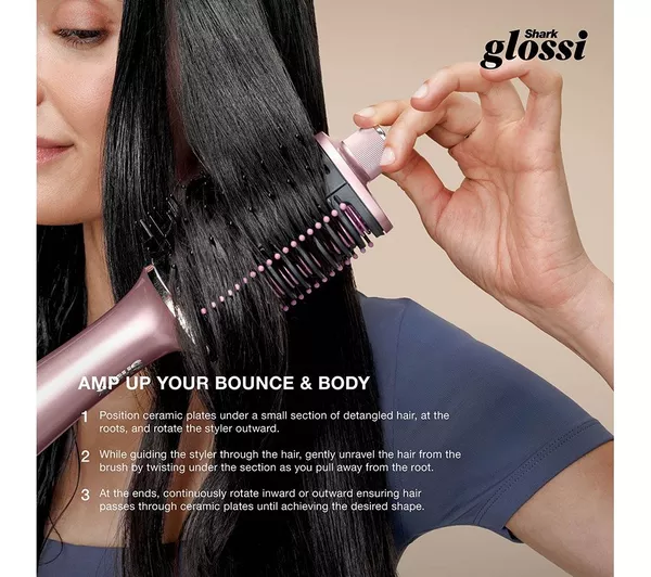 Shark Glossi 2-in-1 Hot Tool and Air Glosser - Lychee | HT302UKPK - Image 13
