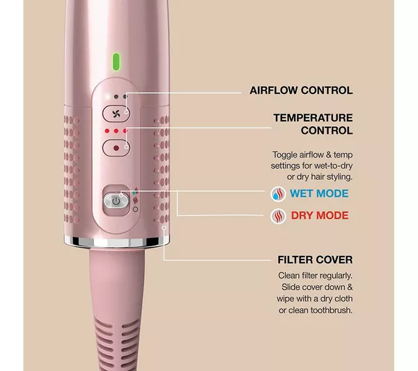 Shark Glossi 2-in-1 Hot Tool and Air Glosser - Lychee | HT302UKPK - Image 9