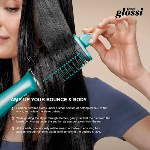 Shark Glossi Hot Brush + Air Glosser - Juniper Blue | HT302UKTL - Image 14