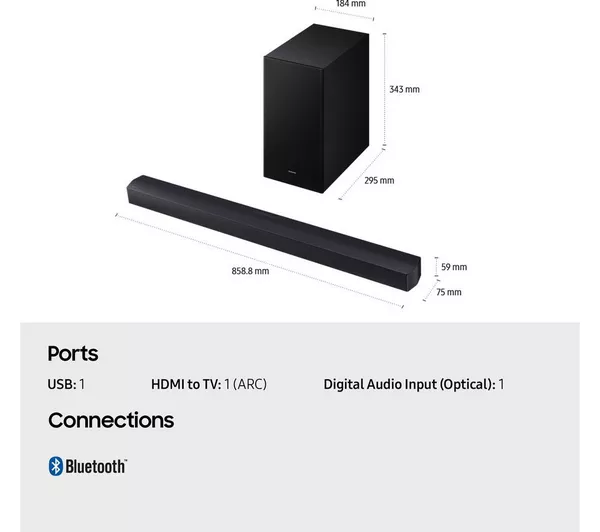 Samsung 2.1ch B-Series Soundbar with Subwoofer (2025) | HW-B450F/XU - Image 5