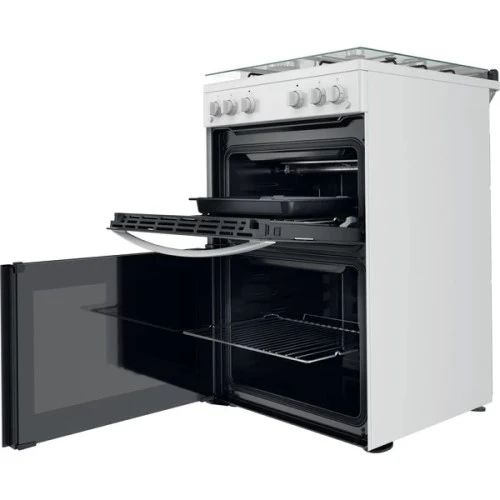 *OPEN BOX* Indesit Gas Cooker With Double Oven and Glass Lid - White | ID67GOMCW/UK - Image 4