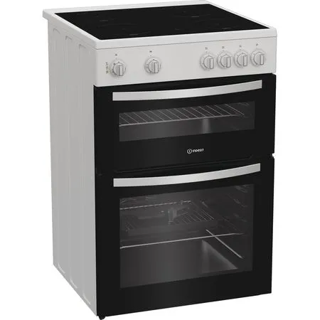 INDESIT 60cm Electric Double Cooker with Ceramic Hob - White | IDE6VMW - Image 3