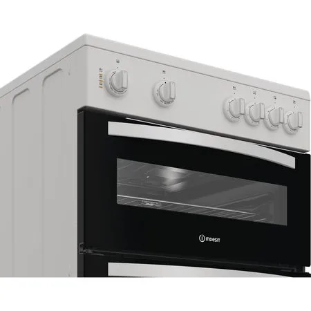 INDESIT 60cm Electric Double Cooker with Ceramic Hob - White | IDE6VMW - Image 5