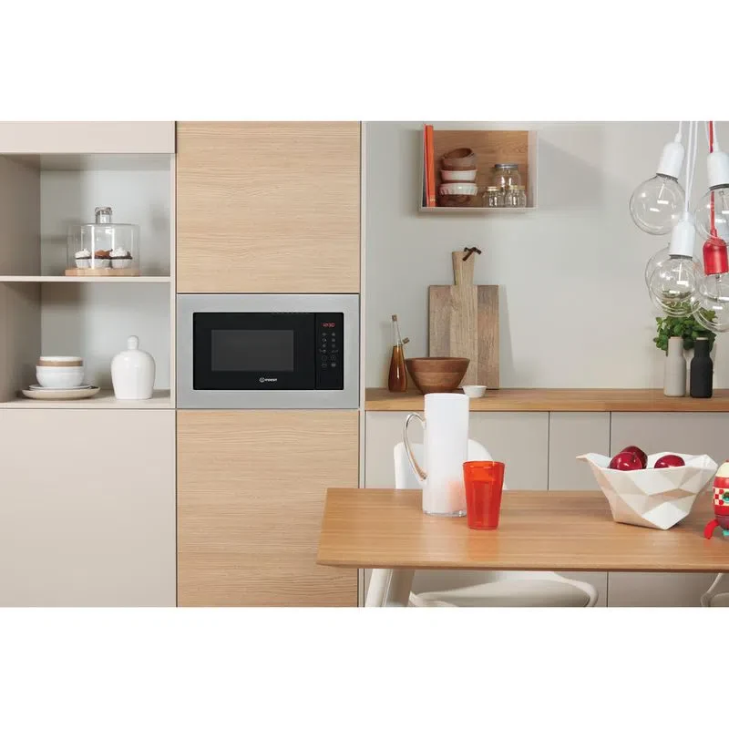 *OPEN BOX* Indesit Integrated Microwave Oven & Grill in St/Steel 25L 900W | MWI125GXUK - Image 3