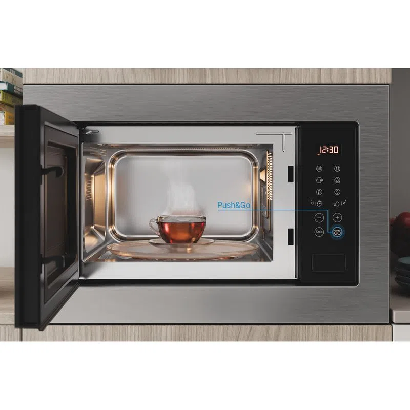 *OPEN BOX* Indesit Integrated Microwave Oven & Grill in St/Steel 25L 900W | MWI125GXUK - Image 4