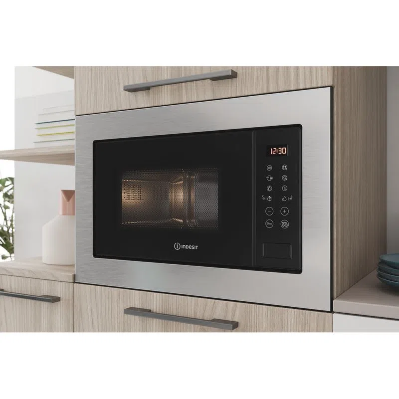 *OPEN BOX* Indesit Integrated Microwave Oven & Grill in St/Steel 25L 900W | MWI125GXUK - Image 7