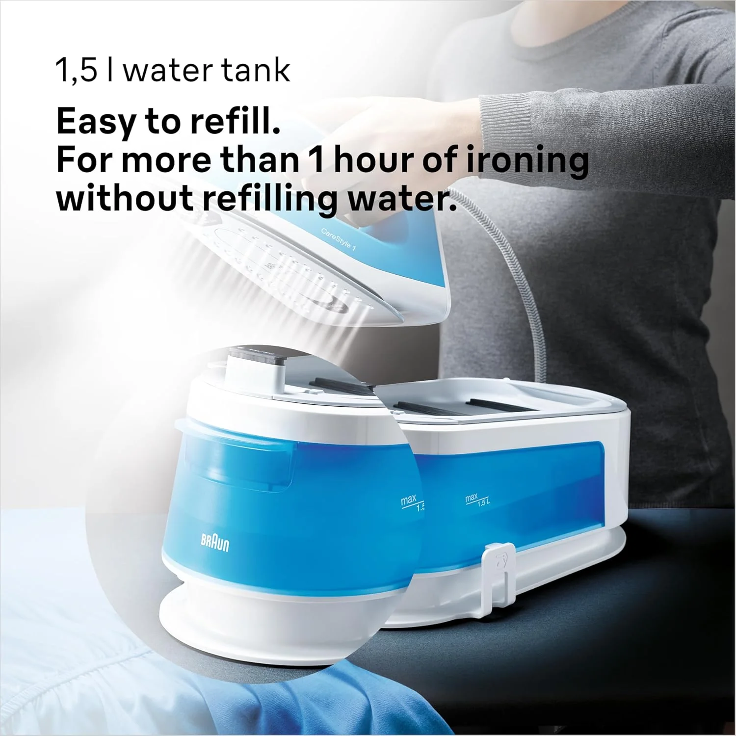 Braun CareStyle 1 Steam Generator Iron - White/Blue | IS1012BL - Image 5