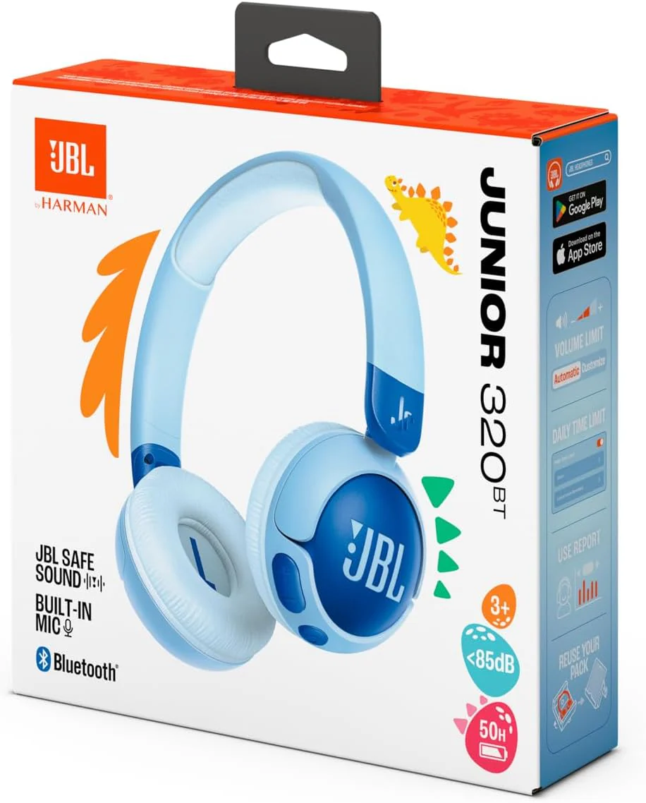 JBL Junior 320BT On-Ear Wireless Kids Headphones - Blue | JBLJR320BTBLU - Image 5