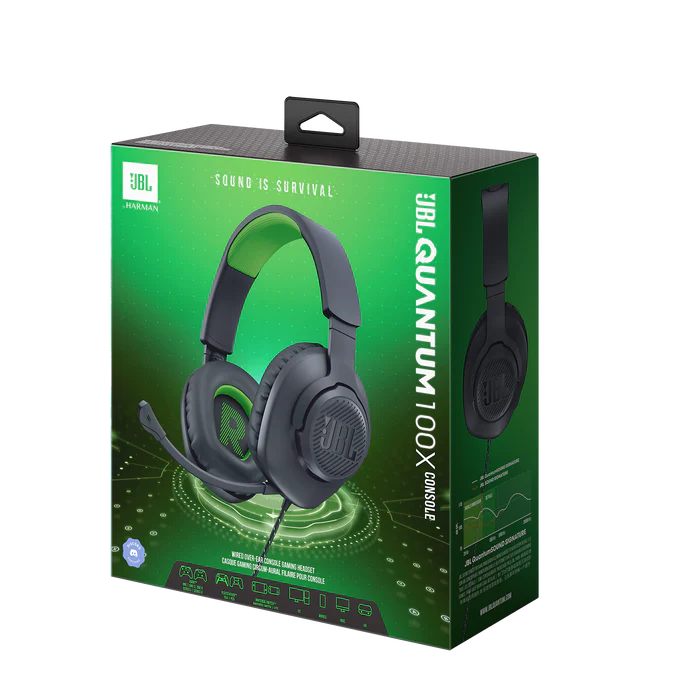 JBL Quantum 100M2 Wired Over-Ear Gaming Headset | JBLQ100XBLKGRN - Image 11