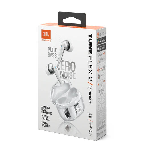 JBL Tune Flex 2 Ghost Edition - White | JBLTFLEX2GWHT - Image 6
