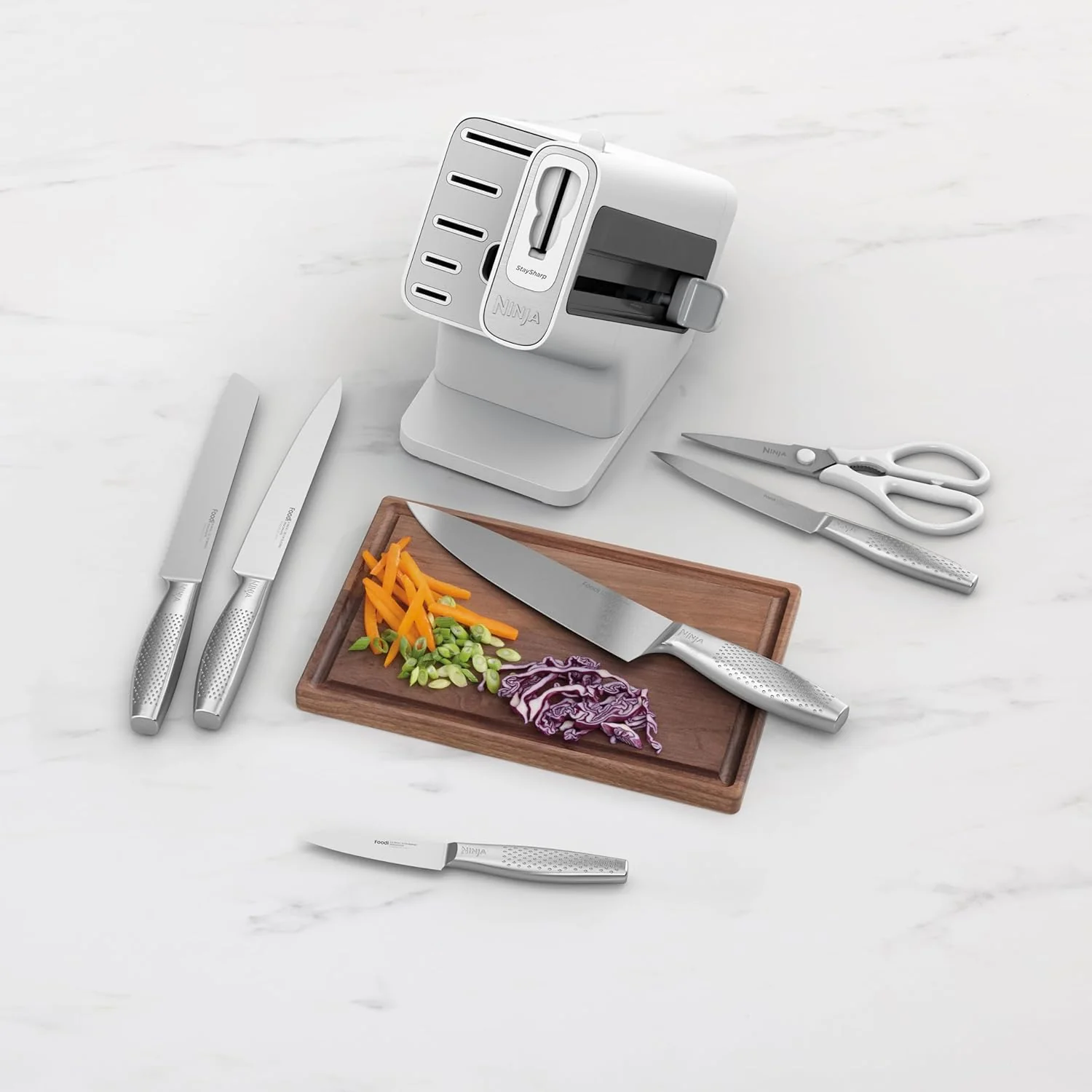 Ninja StaySharp Stainless 6-Piece Knife Set & Block - White | K62006EUWH - Image 3