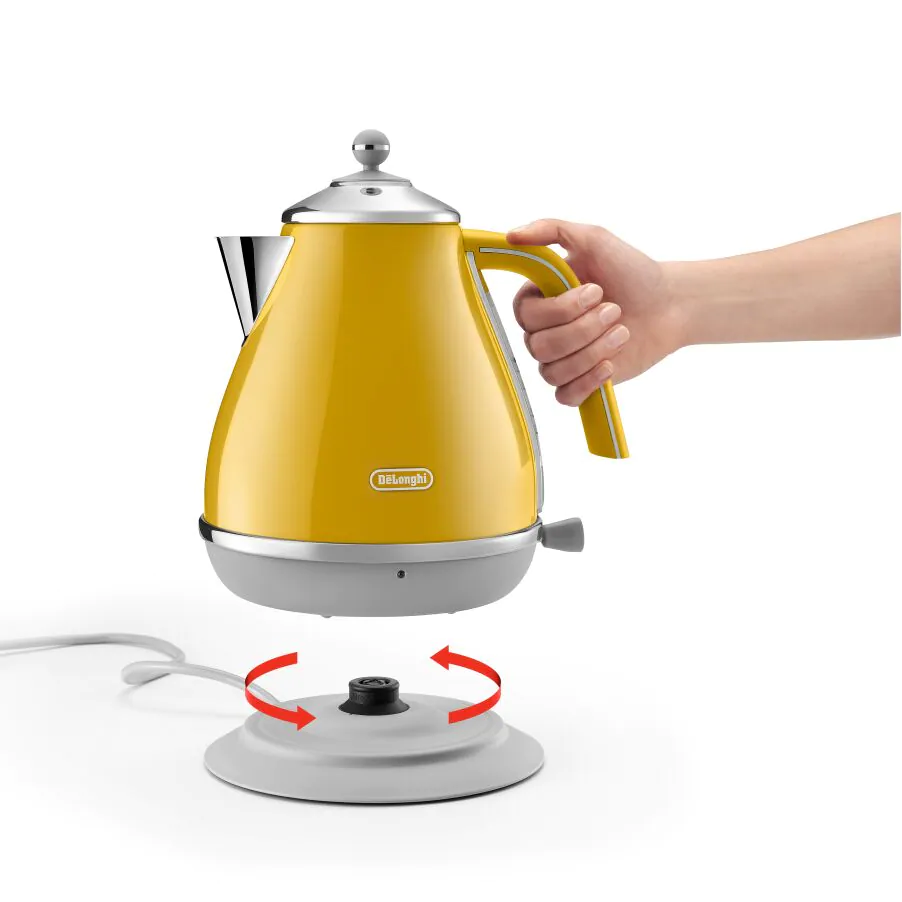 DELONGHI Icona Capitals Cordless Jug Kettle - Yellow | KBOC3001Y - Image 3