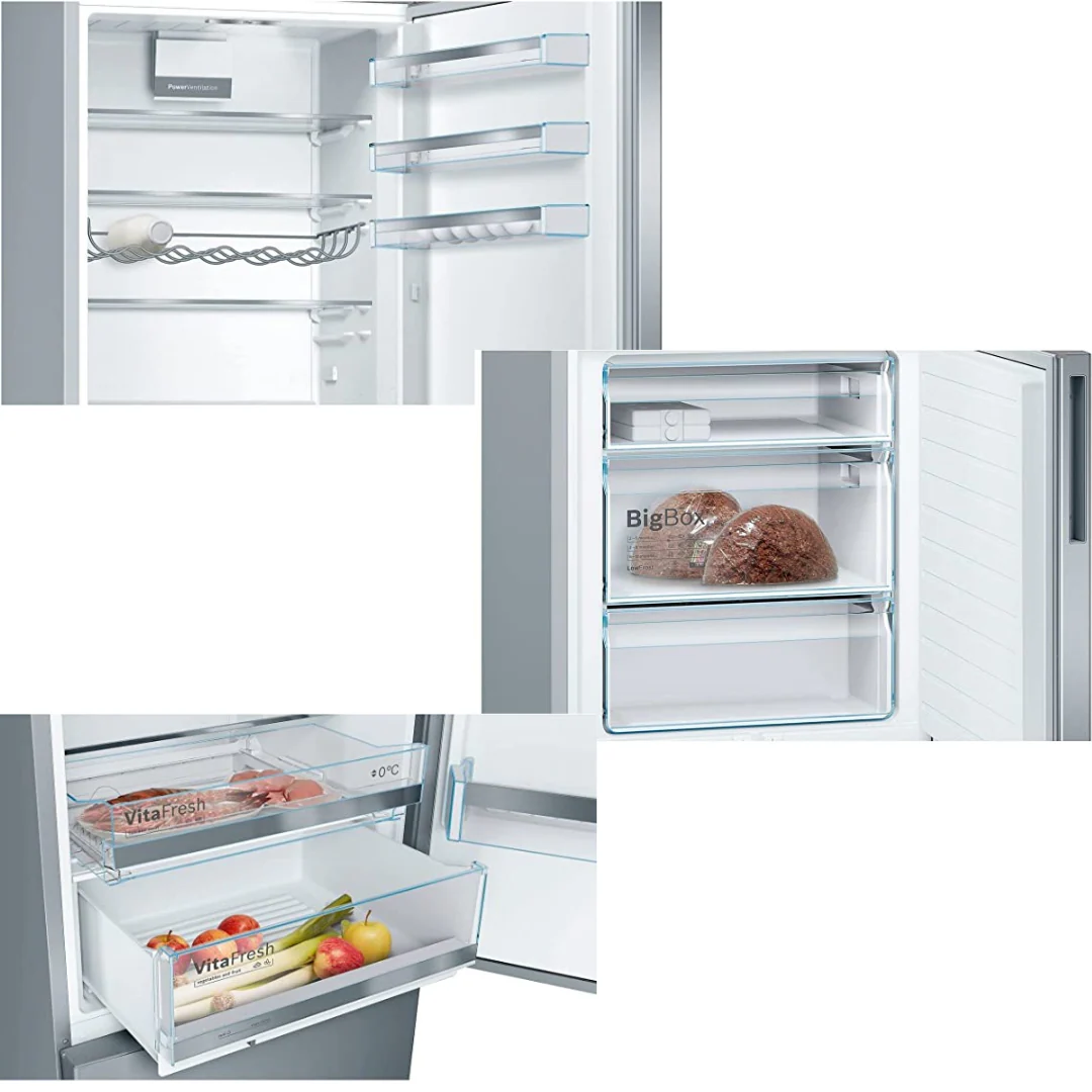 Bosch Series 6, free-standing fridge-freezer with freezer at bottom, 201 x 70 cm, Brushed steel anti-fingerprint | BSH KGE49AICAG - Image 4