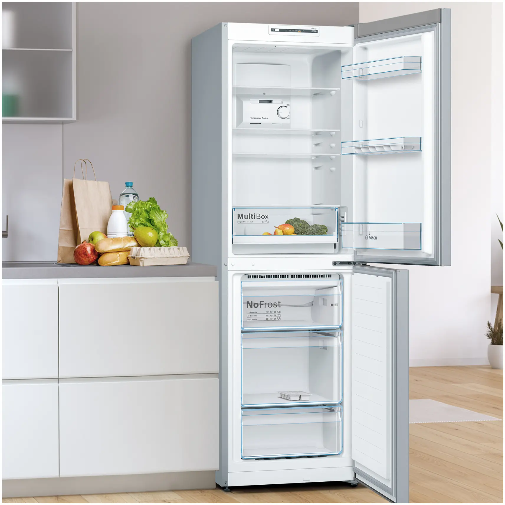 BOSCH Series 2 Freestanding Fridge Freezer - Stainless Steel | KGN34NLEAG - Image 9
