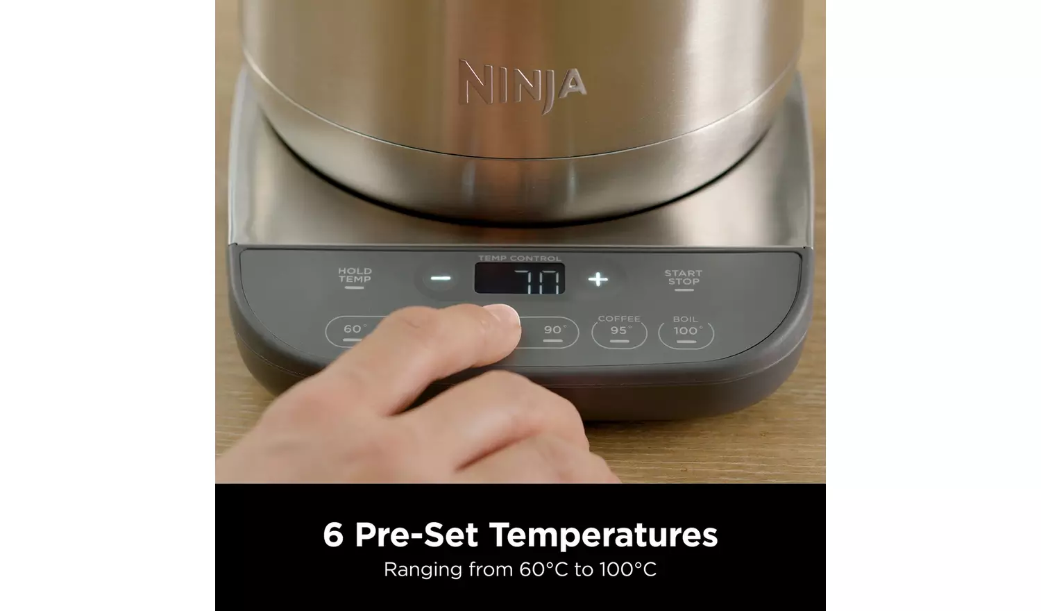 NINJA Perfect Temperature Kettle Stainless Steel | KT201UK - Image 3