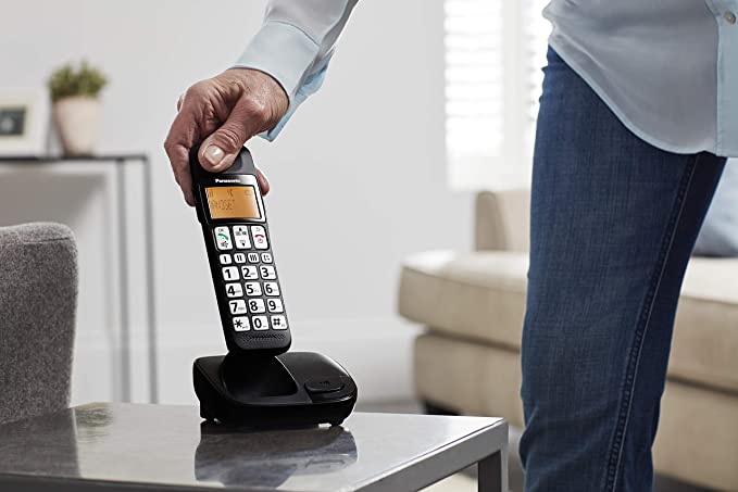 *OPEN BOX* Panasonic Big Button DECT Cordless Telephone (Twin Handset Pack) - Black | KX-TGE112 - Image 5