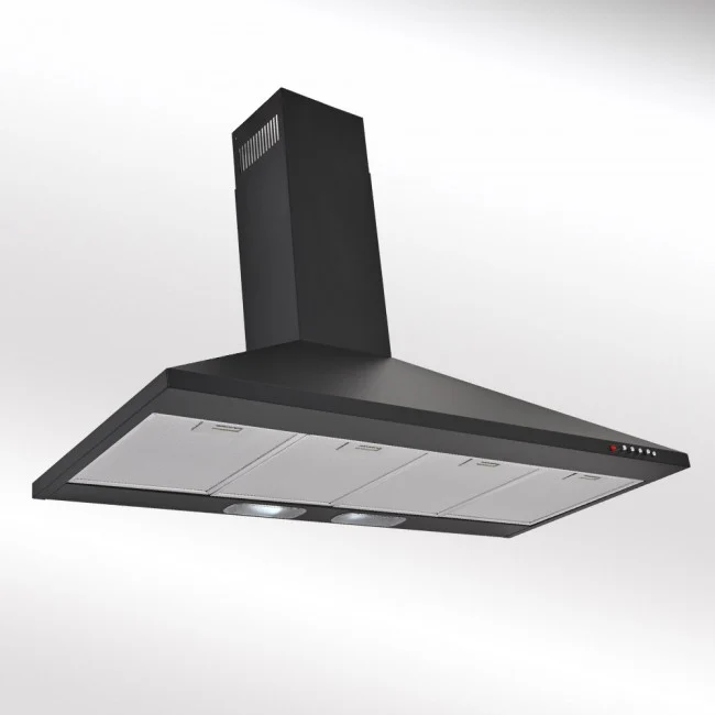 LUXAIR 100cm Premium Traditional Cooker Hood in Matt Black || LA-100-STD-BLK