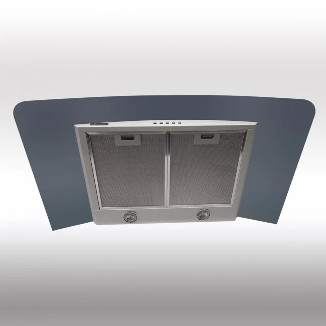 Luxair 110cm Premium Curved Glass Cooker Hood - White with Smoked Black Glass || LA-110-CVD-GL-WHT - Image 3