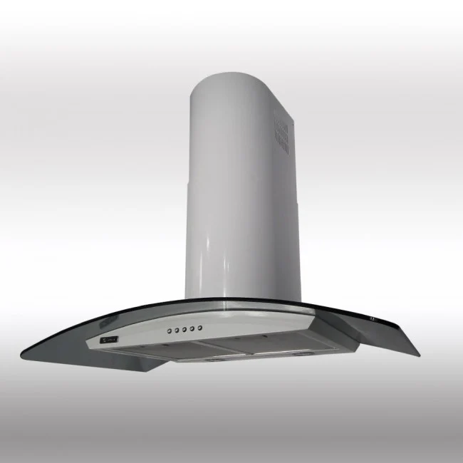 Luxair 110cm Premium Curved Glass Cooker Hood - White with Smoked Black Glass || LA-110-CVD-GL-WHT - Image 4