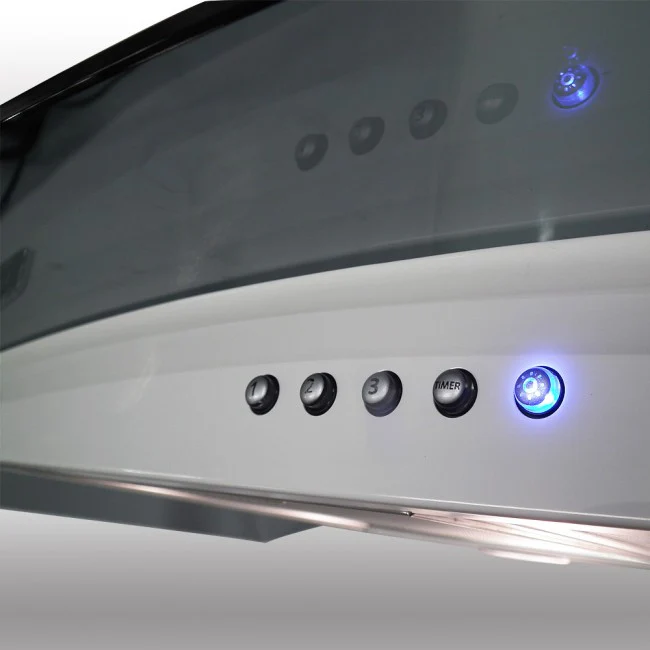 Luxair 110cm Premium Curved Glass Cooker Hood - White with Smoked Black Glass || LA-110-CVD-GL-WHT - Image 5