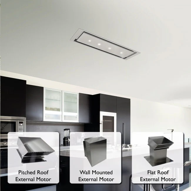 LUXAIR 120cm x 30cm Premium Ceiling Cooker Hood with Pitched Roof External Motor in Stainless Steel || LA-120-ANZI-EXT-SS - Image 10
