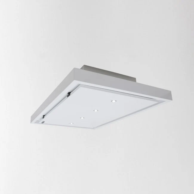 LUXAIR 120cm x 60cm Premiuim Recirculating Ceiling Hood in Gloss White with Ceramic Filter Option || LA-120-NUVOLA-STRATOS-WHT