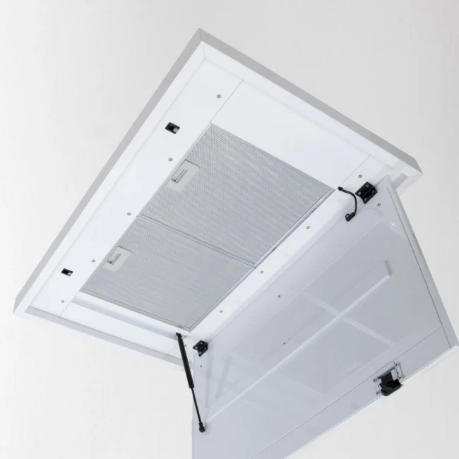LUXAIR 120cm x 60cm Premiuim Recirculating Ceiling Hood in Gloss White with Ceramic Filter Option || LA-120-NUVOLA-STRATOS-WHT - Image 2
