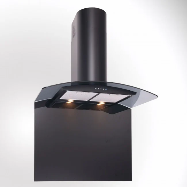 LUXAIR 60cm Premium Curved Glass Cooker Hood in Matt Black || LA-60-CVD-BLK - Image 2