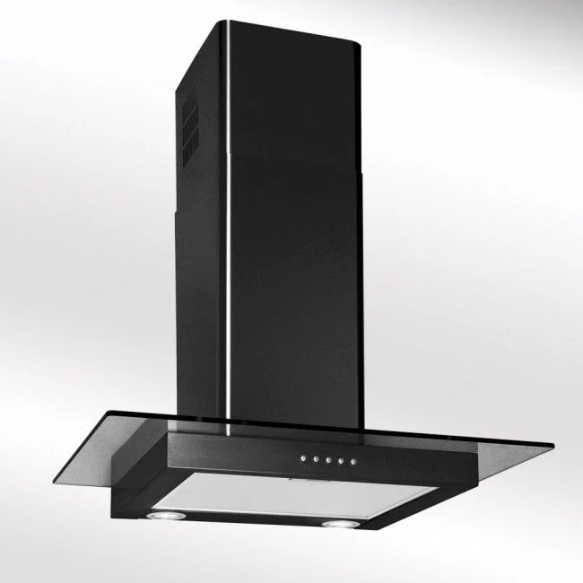 LUXAIR 60cm Straight Glass Cooker Hood in Matt Black || LA-60-ST-GL-BLK - Image 2