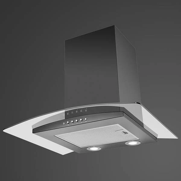 LUXAIR 70cm Budget Curved Glass Cooker Hood In Black || LA-70-ARTIS-CVD-BLK - Image 4