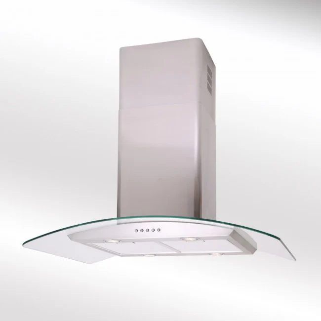 Luxair 70cm Curved Glass Island Cooker Hood - Stainless Steel || LA-70-CVD-ISL-SS