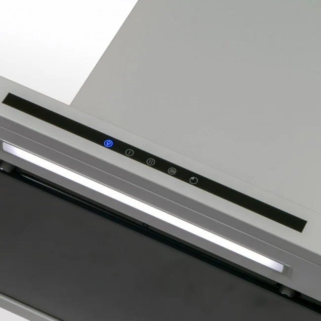 LUXAIR 70cm Premium Slimline Cooker Hood with Black Glass Door, Touch Controls in Gloss White || LA-70-LINEA-WHT - Image 2