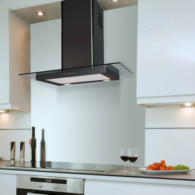 LUXAIR 70cm Straight Glass Cooker Hood in Matt Black || LA-70-ST-GL-BLK - Image 5