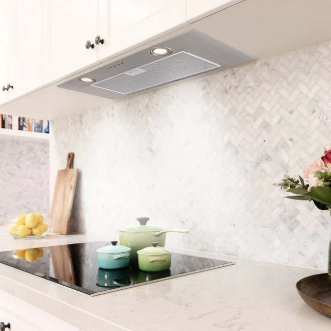 LUXAIR 74cm Canopy Hood in Stainless Steel with 2 x LED Spot Lights and Push Button Controls || LA-74-CAN-SS-PLUS - Image 7