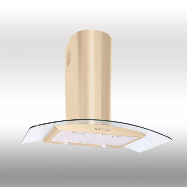 LUXAIR 80cm Premium Curved Glass Hood in Gloss Ivory/Cream || LA-80-CVD-GL-IV - Image 5